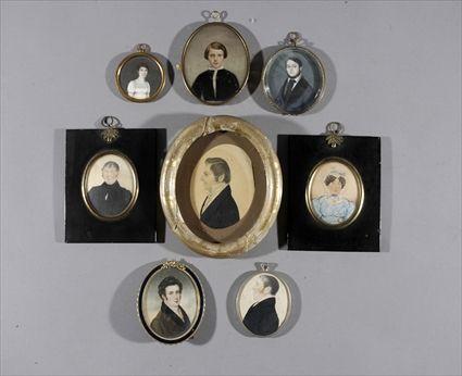 Appraisal: th C School Eight Miniature Portraits of Ladies Gentlemen and