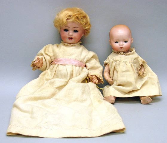 Appraisal: Pair of character dolls Germany KB - solid dome head