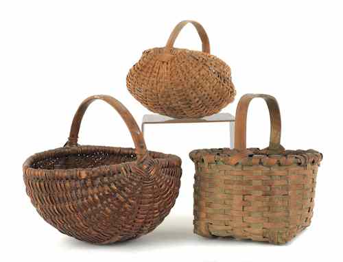 Appraisal: Three splint baskets th c tallest -