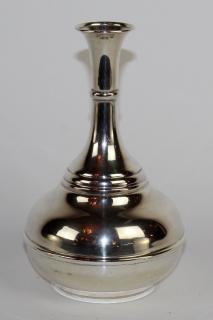 Appraisal: Sterling Silver genie bottle form vase Sterling Silver flower vase