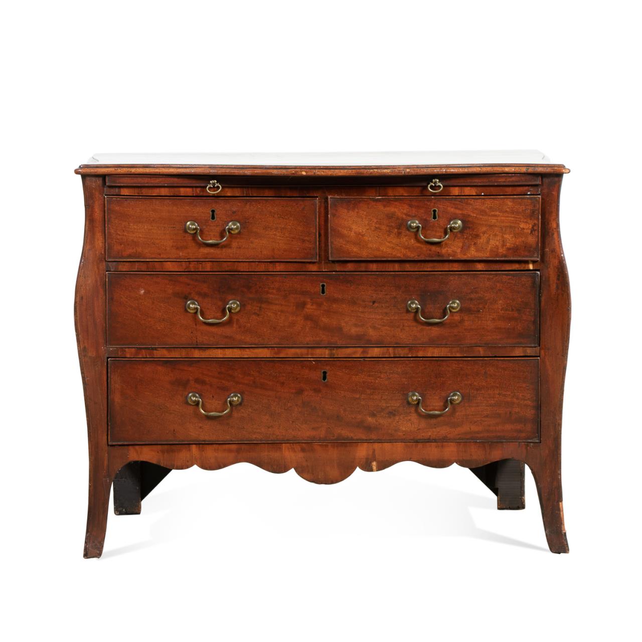 Appraisal: TH CENTURY MAHOGANY VENEER CHEST Mahogany veneer chest th c