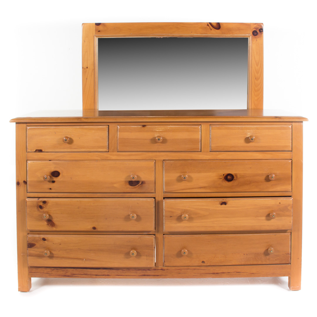 Appraisal: Country pine five-piece bedroom suite Southern Furniture comprising bureau dresser