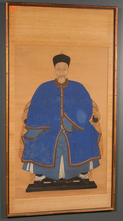 Appraisal: th century Chinese Ancestral Portrait gouache on paper x in