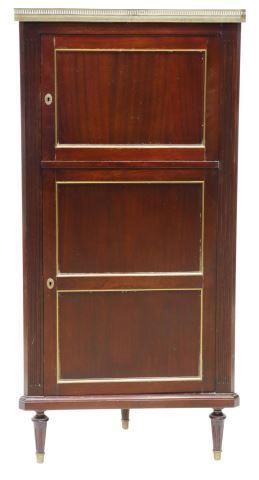 Appraisal: French Louis XVI style mahogany corner cabinet th c front