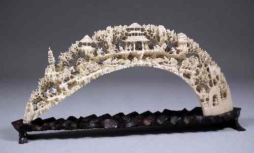 Appraisal: A Chinese ivory tusk carved with figures within an extensive