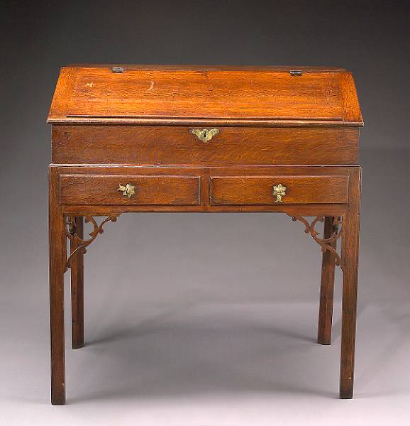 Appraisal: A George III oak desk height in width in depth