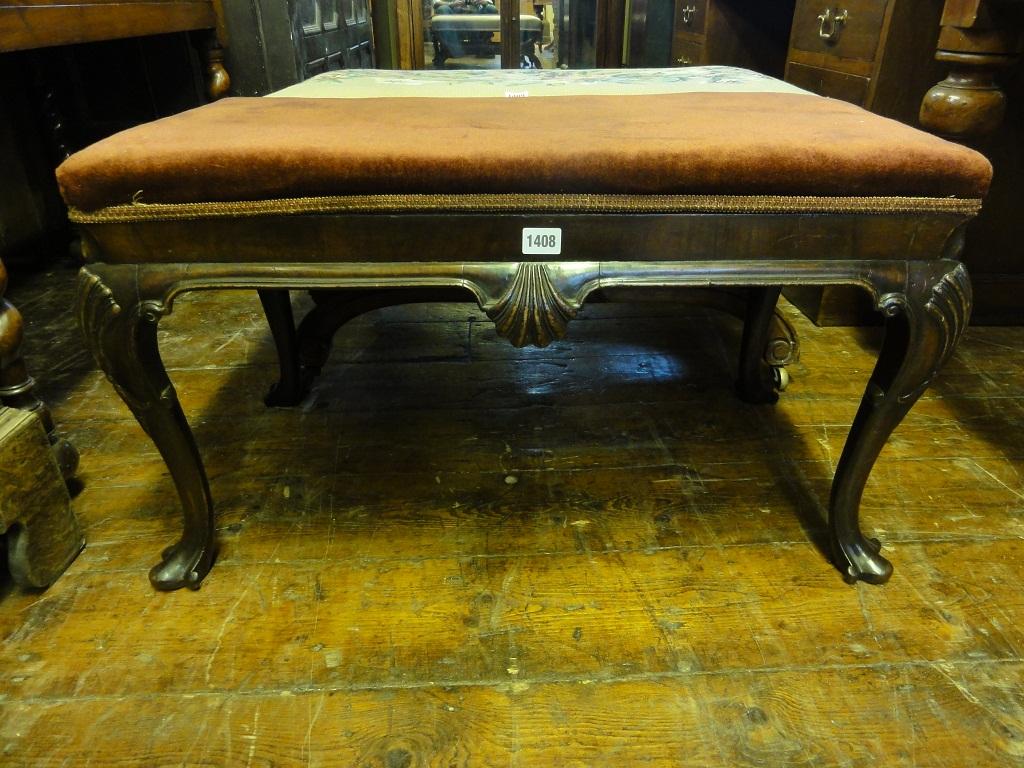 Appraisal: A good quality Georgian mahogany stool of rectangular form the