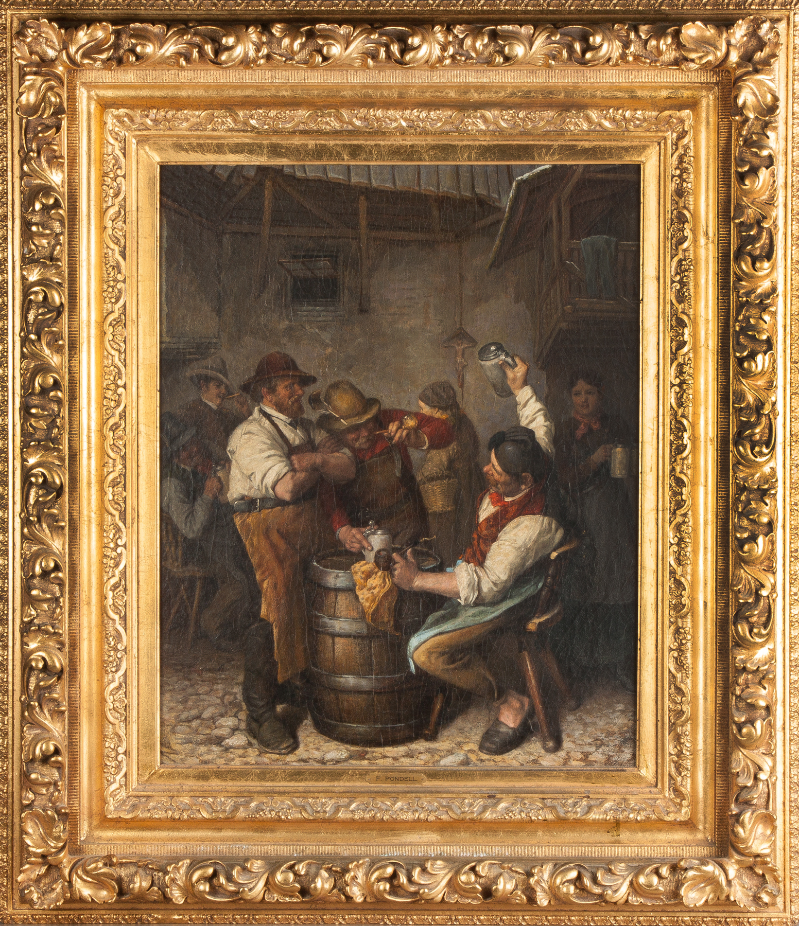 Appraisal: Friedrich Pondel German - Tavern Scene Oil on canvas