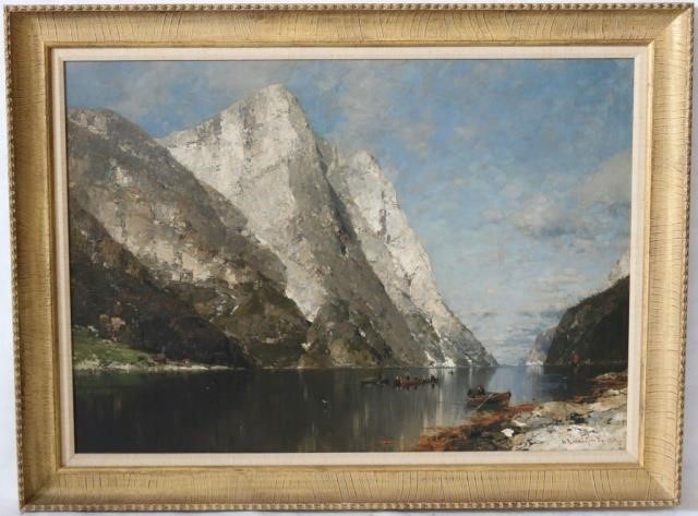 Appraisal: W RASMUSSON NORWAY OIL PAINTING ON BOARD SIGNED LOWER RIGHT