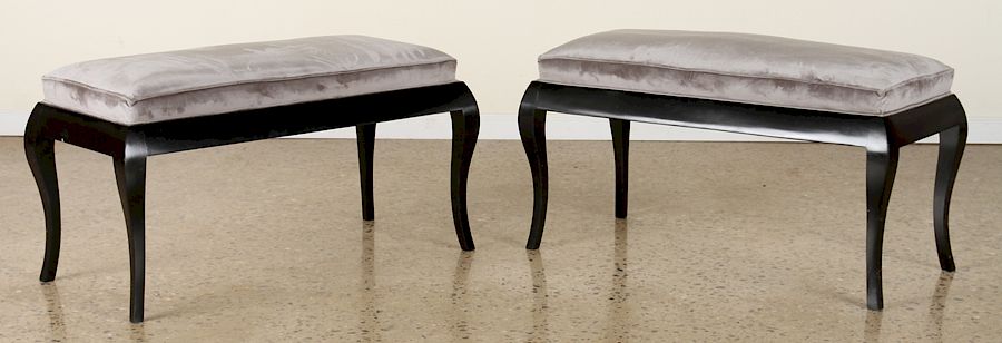 Appraisal: PAIR EBONIZED BENCHES MANNER OF ANDRE ARBUS A pair of