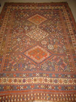 Appraisal: A SHIRAZ RUG early th century the blue floral and