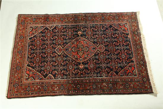 Appraisal: ORIENTAL RUG Late th century Geometric floral design with rust