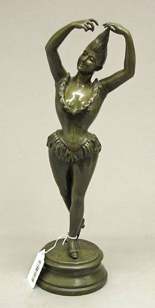 Appraisal: A French patinated bronze figure of dancer Suzette after Mayer