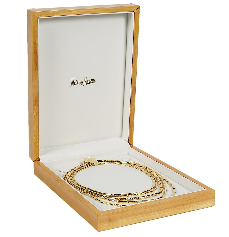 Appraisal: Kt Gold Henry Dunay Strand Necklace Kt yellow gold necklace