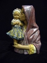 Appraisal: A large and important retired Lladro figure Mother Kissing Child