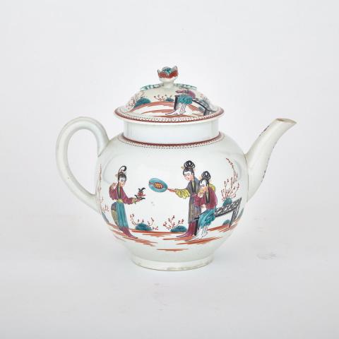 Appraisal: Worcester Chinese Figures Teapot c painted in colours and gilt