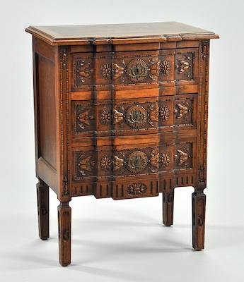 Appraisal: A Belgian Carved Chest of Drawers ca th Century Of