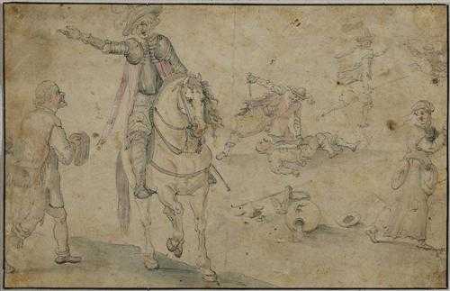 Appraisal: FLEMISH th th CENTURY Ruler on horseback underling with murder