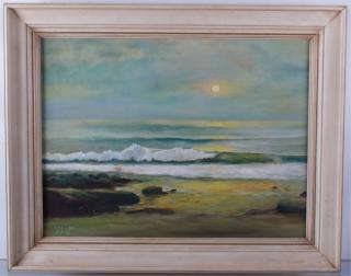 Appraisal: M P Cooke Beach Landscape Oil on Canvas Signed M