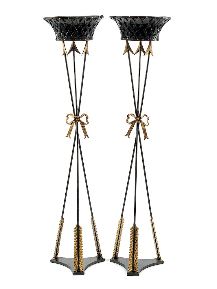 Appraisal: A Pair of French Neoclassical Style Parcel Gilt Iron and