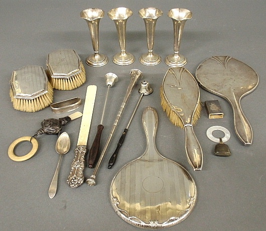 Appraisal: - Group of English and sterling silver tableware and accessories