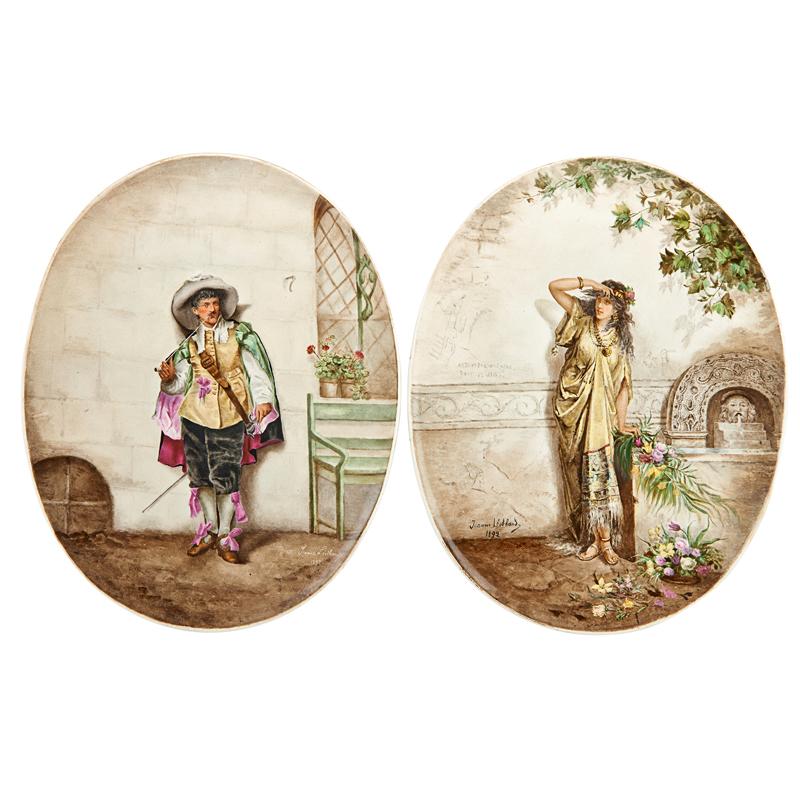 Appraisal: PAIR OF CONTINENTAL PORCELAIN PLAQUES Condition Report