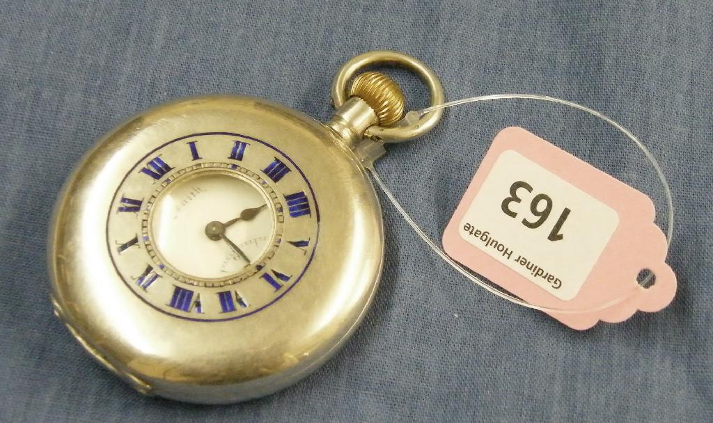 Appraisal: Zenith silver half hunter lever pocket watch the signed gilt