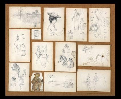 Appraisal: AMERICAN SCHOOL SKETCHES pencil or pencil and ink or pencil