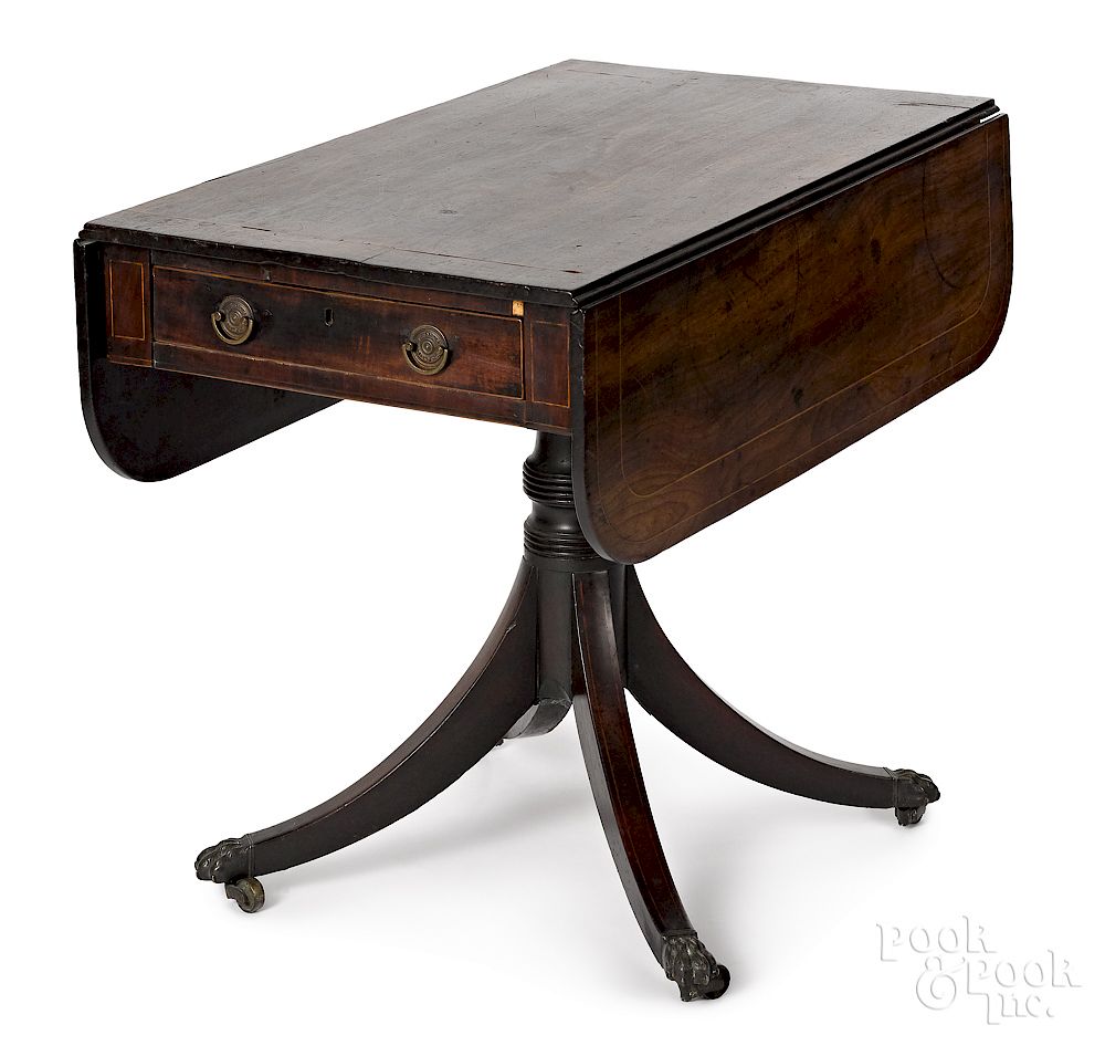 Appraisal: Regency mahogany Pembroke table Exclusive on Bidsquare Regency mahogany Pembroke