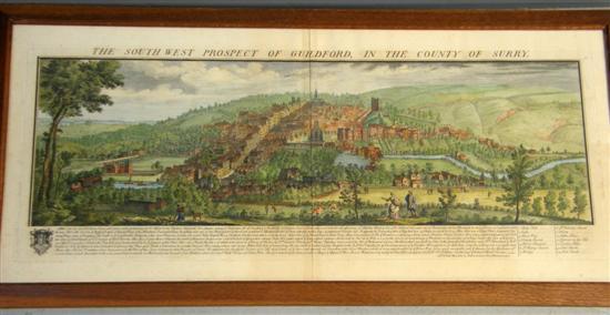 Appraisal: th century hand coloured print 'The South West Prospect of