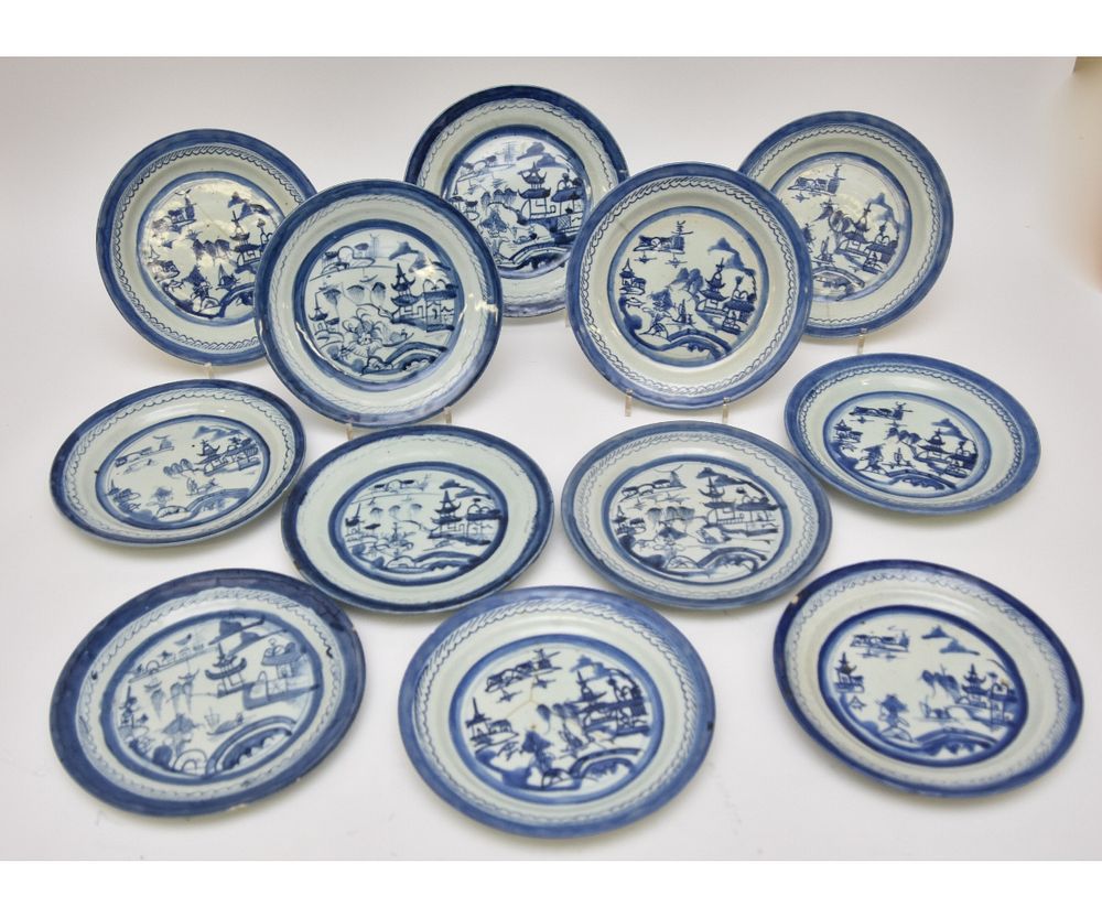 Appraisal: Twelve Canton Plates Twelve Canton plates circa each approximately dia