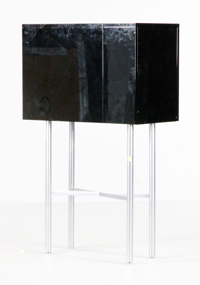 Appraisal: - Gray Black Lacquer Beverage Bar Eileen Gray Irish -