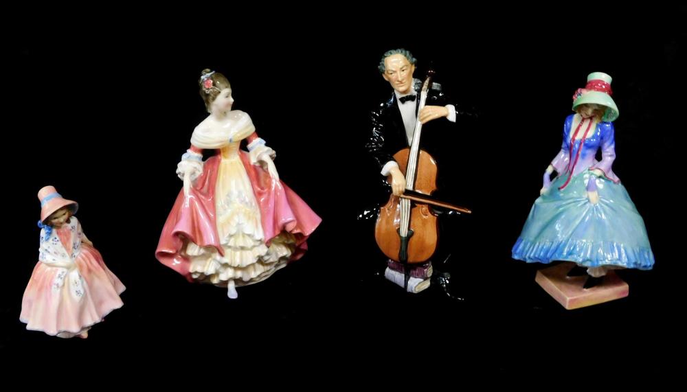 Appraisal: Four Royal Doulton bone china figures including Pantalettes HN depicts