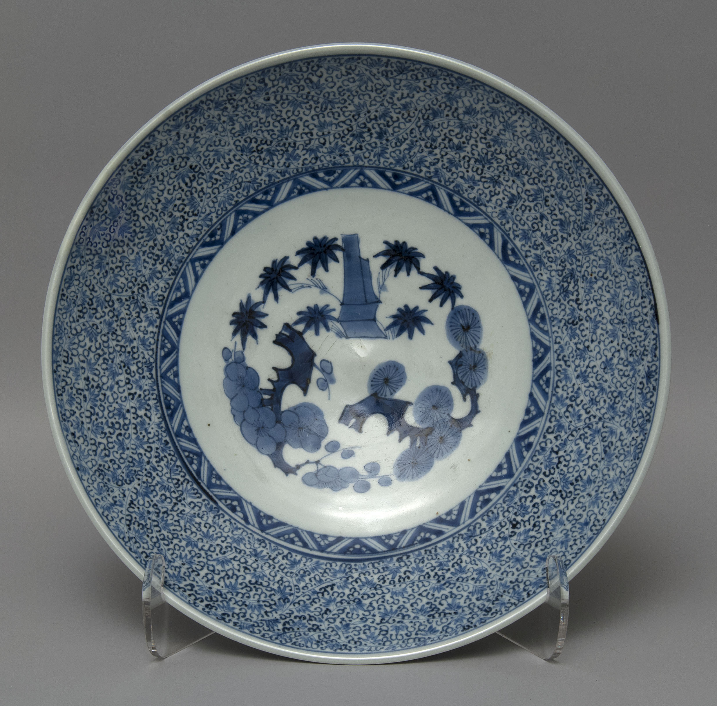 Appraisal: ARITA PORCELAIN CHARGER Edo PeriodThree Friends design in center surrounded