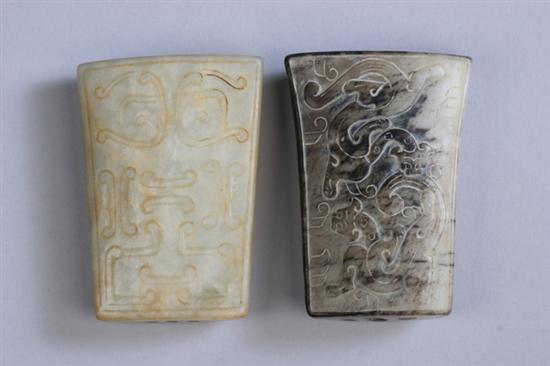 Appraisal: TWO CHINESE JADE PENDANTS Qing Dynasty or earlier Qilin and