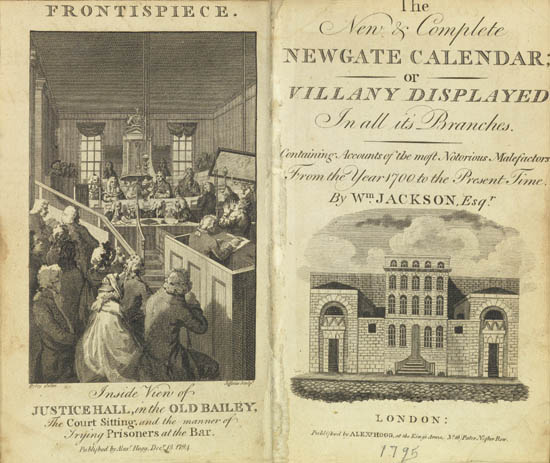 Appraisal: JACKSON WILLIAM The New and Complete Newgate Calendar or Villany