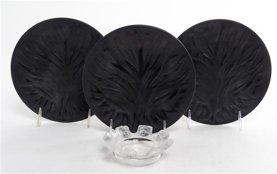 Appraisal: Sale Lot Three Lalique Molded and Frosted Glass Dishes second