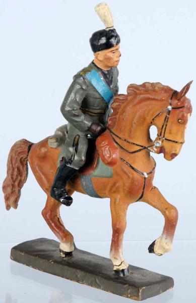 Appraisal: Lineol cm Mussolini on Horse Tiny crack on base of