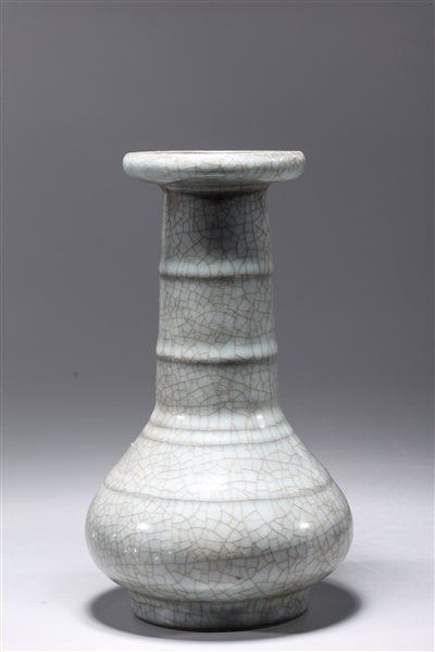 Appraisal: Chinese crackle glazed celadon vase with molded circles to body