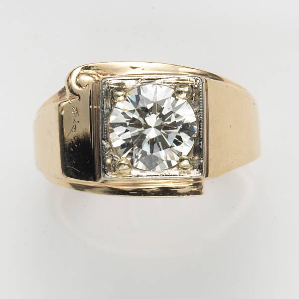 Appraisal: A diamond and fourteen karat gold ring estimated diamond weight