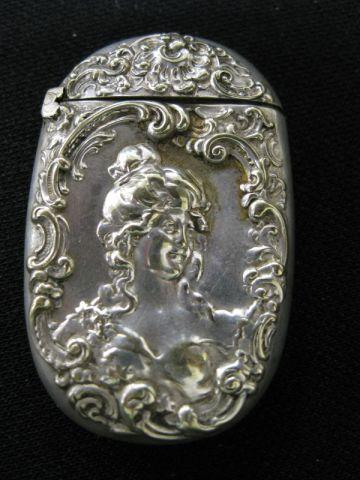 Appraisal: Art Nouveau Victorian Match Safe bust of lady German silver