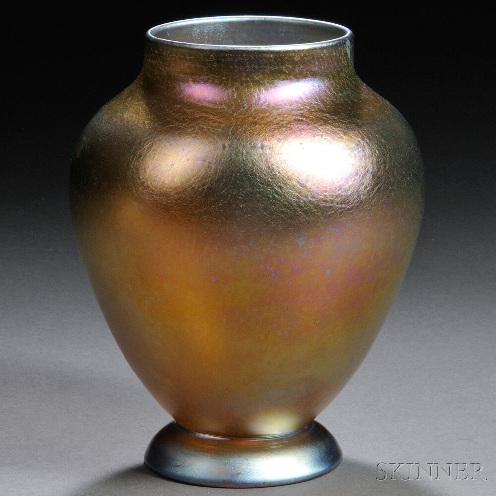 Appraisal: Tiffany Gold Favrile Vase Art glass New York early th