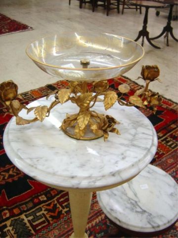 Appraisal: GLASS METAL COMPOTE