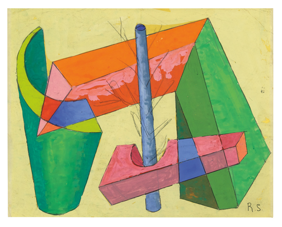 Appraisal: ROLPH SCARLETT Geometric Composition Gouache and pencil on illustration paper