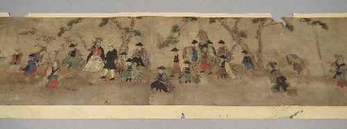 Appraisal: An early th Century Japanese watercolour on paper of figures