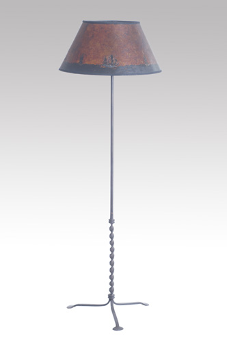 Appraisal: SAMUEL YELLIN Wrought iron floor lamp with twisted tripod base