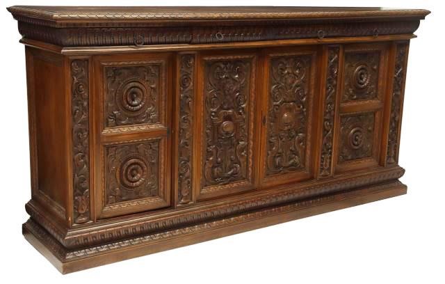 Appraisal: Italian Renaissance Revival ornately carved sideboard early th c having