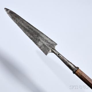 Appraisal: Lange-de-boeuf Europe c th century long triangular blade with rudimentary