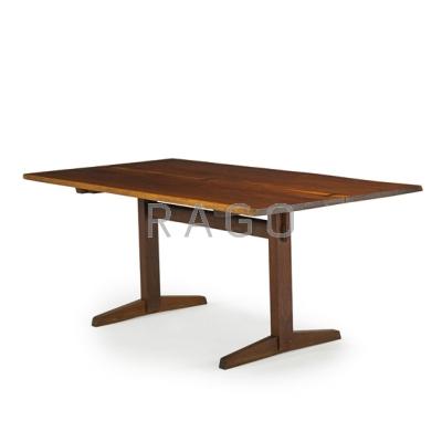 Appraisal: GEORGE NAKASHIMA - NAKASHIMA STUDIOS Trestle dining table New Hope