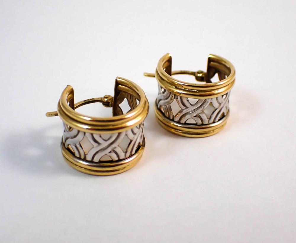 Appraisal: PAIR OF FOURTEEN KARAT GOLD HUGGIE EARRINGS each yellow and